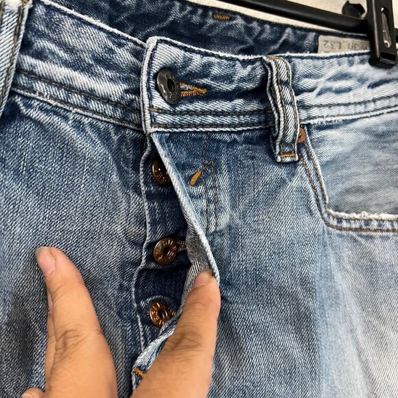 Diesel Mens Medium Wash Waykee Straight Leg Distressed Button Fly Jeans W30 L32 - Picture 3 of 10